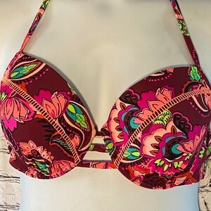 Super Cute Boho Bikini, Floral With Embroidery Details, Size L